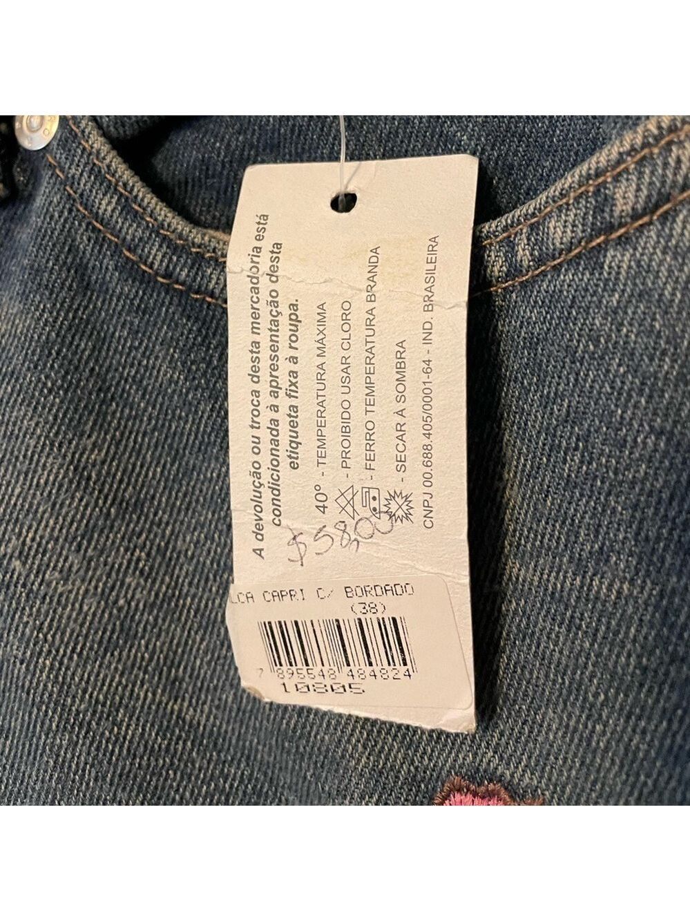 Poty Ro Embroidered Floral Jeans Size 38 - Picture 5 of 9